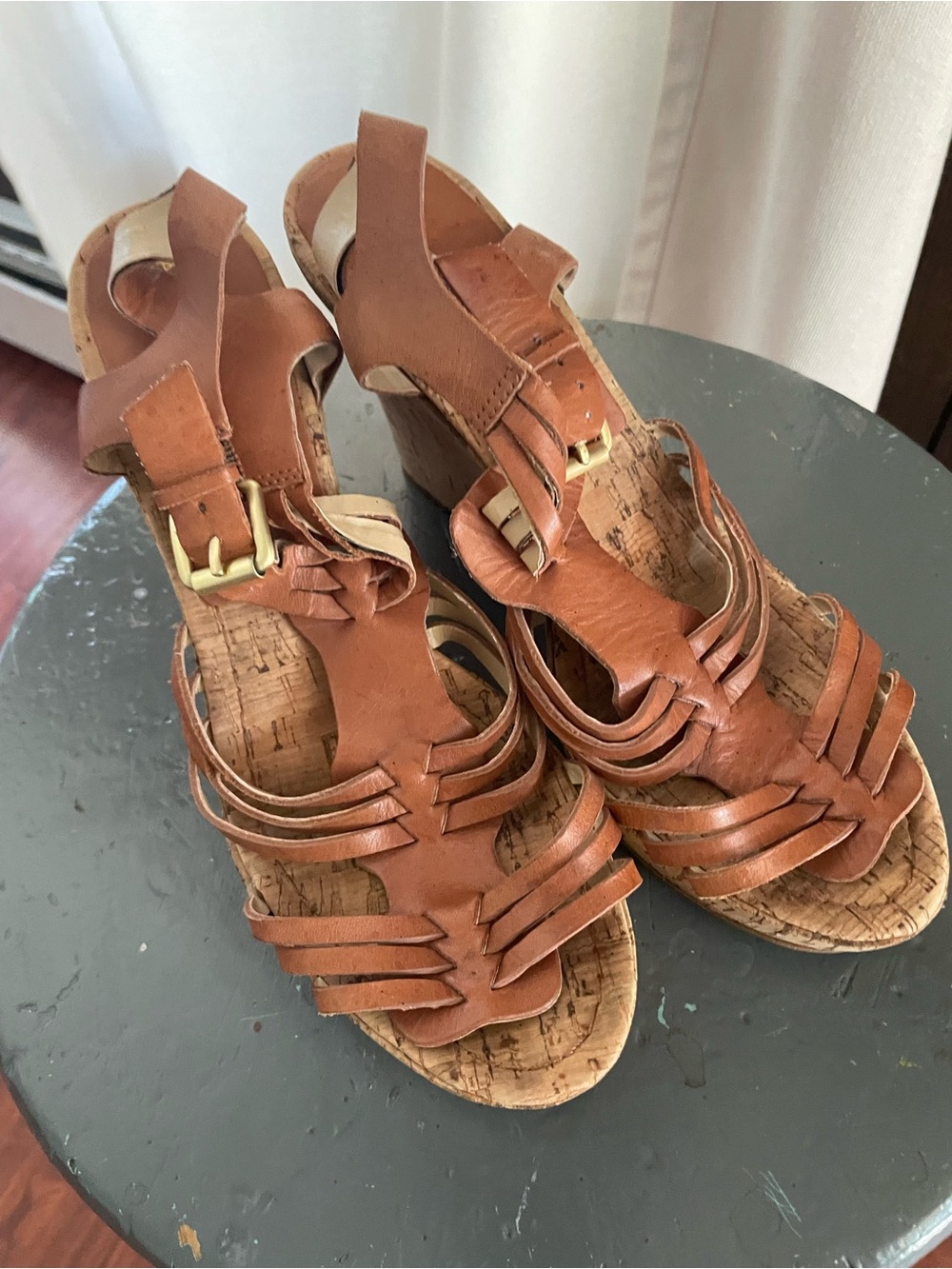 Audrey Brooke wedge high heel sandals